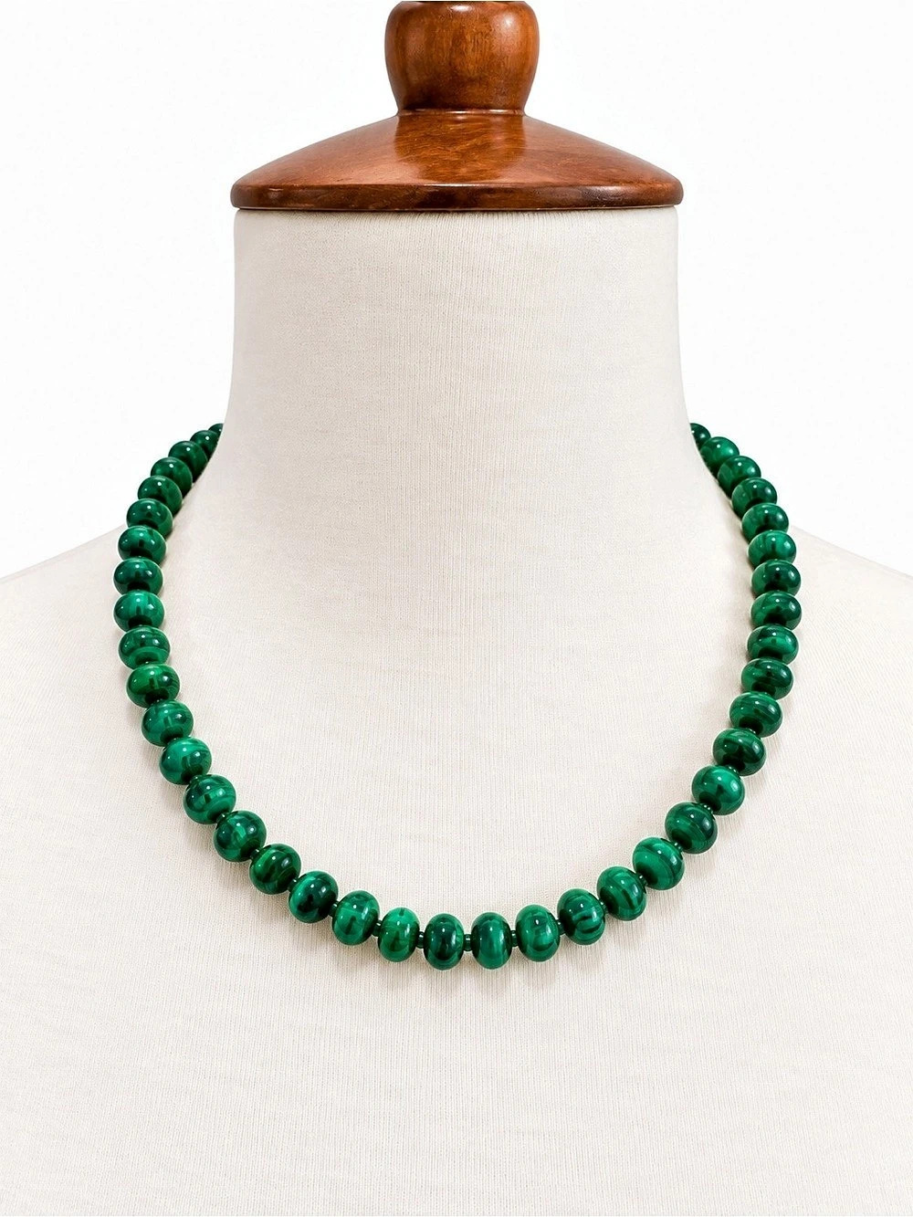 Green & Gold Beaded Necklace Glass Stone New Hand Crafted Jewelry Women